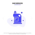 Our Services Clean, Cleaning, Drain, Fluid, Household Solid Glyph Icon Web card Template