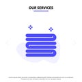 Our Services Clean, Cleaning, Towel Solid Glyph Icon Web card Template Royalty Free Stock Photo