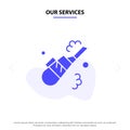 Our Services Cleaner, Cleaning, Vacuum, Pipe Solid Glyph Icon Web card Template