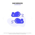 Our Services Closing, Testing, Test, Closing Test Solid Glyph Icon Web card Template