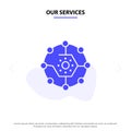 Our Services Computing, Computing Share, Connectivity, Network, Share Solid Glyph Icon Web card Template