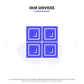 Our Services Construction, House, Window Solid Glyph Icon Web card Template