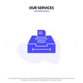 Our Services Data, Archive, Business, Information Solid Glyph Icon Web card Template Royalty Free Stock Photo