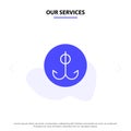 Our Services Decoy, Fishing, Hook, Sport Solid Glyph Icon Web card Template