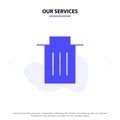 Our Services Delete, Interface, Trash, User Solid Glyph Icon Web card Template