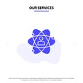 Our Services Development, Growth, Human, Person, Personal, Power, Talent Solid Glyph Icon Web card Template