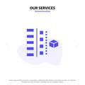 Our Services Development, Phases, Plan, Planning, Product Solid Glyph Icon Web card Template