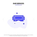 Our Services Device, Glasses, Google Glass, Smart Solid Glyph Icon Web card Template Royalty Free Stock Photo