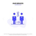 Our Services Dna, Cloning, Patient, Hospital, Health Solid Glyph Icon Web card Template