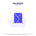 Our Services Email, Envelope, Mail, Message, Sent Solid Glyph Icon Web card Template