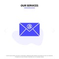 Our Services Email, Inbox, Mail Solid Glyph Icon Web card Template