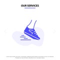 Our Services Fast, Leg, Run, Runner, Running Solid Glyph Icon Web card Template