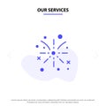 Our Services Firework, Fire, Easter, Holiday Solid Glyph Icon Web card Template Royalty Free Stock Photo
