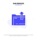 Our Services Folder, Document, File, Storage Solid Glyph Icon Web card Template Royalty Free Stock Photo