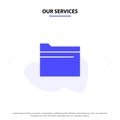 Our Services Folder, File, Data, Storage Solid Glyph Icon Web card Template Royalty Free Stock Photo