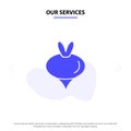 Our Services Food, Turnip, Vegetable, Spring Solid Glyph Icon Web card Template