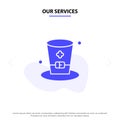 Our Services Glass, Drink, Wine, Ireland Solid Glyph Icon Web card Template