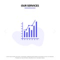 Our Services Graph, Analytics, Business, Diagram, Marketing, Statistics, Trends Solid Glyph Icon Web card Template