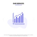 Our Services Graph, Analytics, Business, Diagram, Marketing, Statistics, Trends Solid Glyph Icon Web card Template