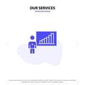 Our Services Graph, Business, Chart, Efforts, Success Solid Glyph Icon Web card Template