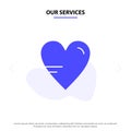 Our Services Heart, Love, Study, Education Solid Glyph Icon Web card Template Royalty Free Stock Photo