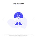 Our Services Hindu, India, Indian, Man, People, Person, Turban Solid Glyph Icon Web card Template
