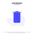 Our Services Instagram, Sets, Trash Solid Glyph Icon Web card Template