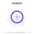 Our Services Interface, Plus, User Solid Glyph Icon Web card Template