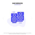 Our Services Love Wedding, Love Song, Wedding, Specked Solid Glyph Icon Web card Template Royalty Free Stock Photo