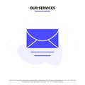 Our Services Mail, Email, Message, Global Solid Glyph Icon Web card Template