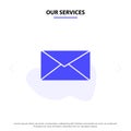 Our Services Mail, Email, User, Interface Solid Glyph Icon Web card Template