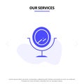Our Services Mirror, Fashion Solid Glyph Icon Web card Template