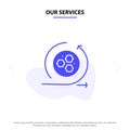Our Services Modeling, Api, Modeling, Science Solid Glyph Icon Web card Template Royalty Free Stock Photo