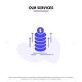 Our Services Money, Bundle, Transfer, Coins Solid Glyph Icon Web card Template Royalty Free Stock Photo