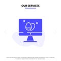 Our Services Monitor, Screen, Egg, Easter Solid Glyph Icon Web card Template Royalty Free Stock Photo