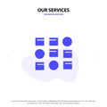 Our Services Pattern, System, Data Science, Pattern System Solid Glyph Icon Web card Template