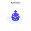 Our Services Perfume, Bottle, Toilette, Spray Solid Glyph Icon Web card Template