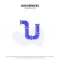 Our Services Pipe, Plumber, Repair, Tools, Water Solid Glyph Icon Web card Template