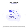 Our Services Pipe, Pollution, Radioactive, Sewage, Waste Solid Glyph Icon Web card Template