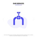 Our Services Pipeline, Pipe, Gas, Line Solid Glyph Icon Web card Template