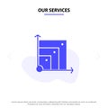 Our Services Scalable, System, Scalable System, Science Solid Glyph Icon Web card Template