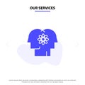 Our Services Talent, Human, Improvement, Management, People Solid Glyph Icon Web card Template