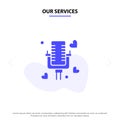 Our Services Talking, Love, Married, Wedding Solid Glyph Icon Web card Template