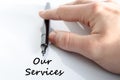 Our services text concept Royalty Free Stock Photo