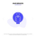 Our Services User, Id, Login, Image Solid Glyph Icon Web card Template Royalty Free Stock Photo