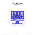Our Services Web, Computer, Computing, Server Solid Glyph Icon Web card Template