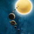 Our solar system with the sun Royalty Free Stock Photo