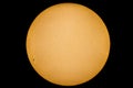 Our Sun with sunspots real picture with telescope and Sun filter