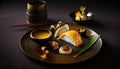 Sushi Delight: Colorful Assortment of Rolls and Sashimi on a Beautiful Serving Platter- ai generated