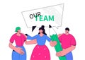Our team - modern colorful line design style illustration Royalty Free Stock Photo